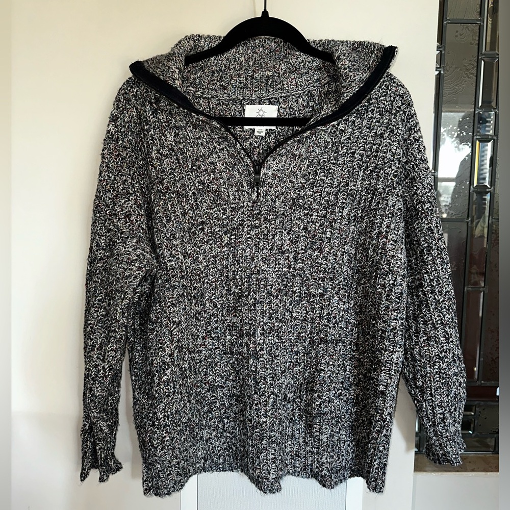Aerie Quarter Zip Knit Sweater